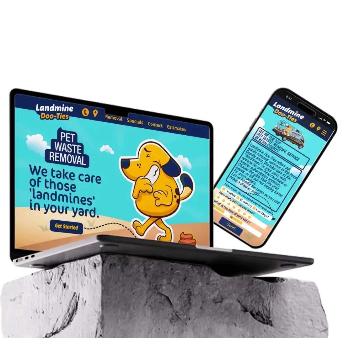 Website mockup on laptop